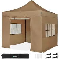 Vonroc Partyzelt - 3x3 m | Set inkl. Seitenwände - Beige