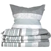 Schiesser Bettwäscheset Adele | Paisley | Renforcé | 2-teilig | 100% Baumwolle | Angenehm weich & glatt | YKK-Reißverschluss | 155x220 cm + 80x80 cm | Grau
