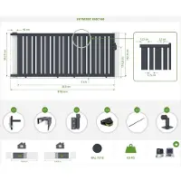 Casanoov Elektrisches Schiebetor Giona 400x160cm Aluminium Grau & Motorisierung Ranger C300