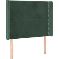 Syfax Kopfteil mit Ohren Dunkelgrün 103x16x118/128 cm Samt
