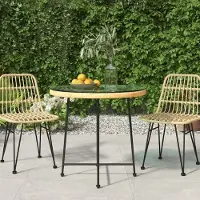 vidaXL Möbel Esstisch Ø80 cm Hartglas und Stahl - Gartentische &27003