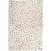 FRAAI Teppich Hochflor | Grand Dots Creme Schwarz | 160x230cm | Creme | Jute | Rechteckig