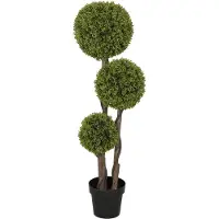 HOMCOM Kunstpflanze Kunststoff Zement 19,5L x 19,5B x 115H cm