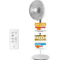 Fakir premium | VC 80 DC Standventilator 32 Stufen, Fernbedienung, Leiser Ventilator, Oszillation