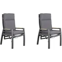 Gardenson Garten-Relaxsessel-Set Montana 2er-Set Anthr. Relaxfunktion