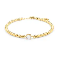 Luxenter 925 Sterling Silber Armband mit glänzenden Zirkonia in 18K Gelbgold - Ruza