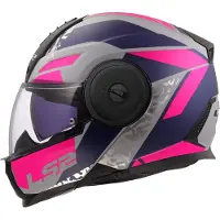 LS2 FF902 Scope II Oxyd Klapphelm, grau matt/blau/pink, XL (61/62)