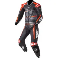 MUGENRACE RC-Max Uno Schwarz Rot Perforierter 1-Teiler Lederkombi Größe 50