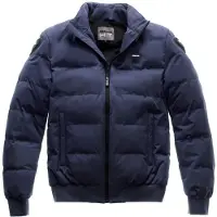 Blauer College Motorrad Textiljacke, blau, L