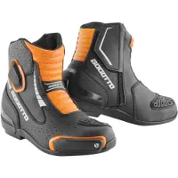 Bogotto Cartagena Perforierte Motorrad Stiefel Schwarz Orange Größe 36