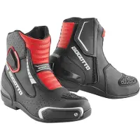 Bogotto Cartagena Perforierte Motorrad Stiefel Schwarz Weiß Rot Größe 37