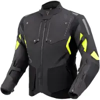 Rebelhorn Hiker 4 wasserdichte Motorrad Textiljacke, dunkelgrau/schwarz/gelb, 2XL