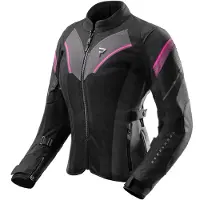 Rebelhorn Hiflow 5 wasserdichte Damen Motorrad Textiljacke, schwarz/grau/pink, 4XL