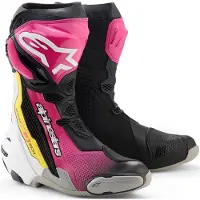 Alpinestars Supertech R Stiefel Black Magenta White Yellow
