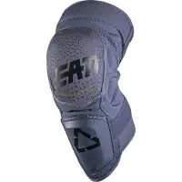 Leatt 3DF Hybrid Grau Blau Motocross Knieprotektoren Größe 2XL