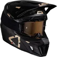 Leatt Moto 9.5 Carbon Bronze Motocross Helm mit 6.5 Iriz Brille Größe M