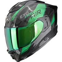 Scorpion Exo-1500 Carbon Air Platted Helm, schwarz/grün, L (59/60)