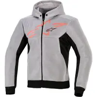 Alpinestars Chrome Superairflow Motorrad Zip Hoodie, schwarz/grau/rot, S