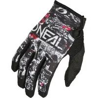 O'Neal Mayhem Attack Schwarz Weiß Motocross Handschuhe Größe L