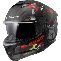 LS2 Helmets LS2 FF808 Stream II Angry Monkey Helm, schwarz matt/rot, L (59/60)