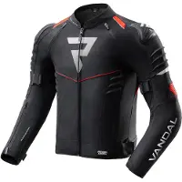 Rebelhorn Vandal 2 wasserdichte Motorrad Textiljacke, schwarz/rot, S