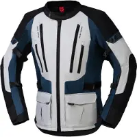 IXS Lennik-ST Grau Schwarz Blau Motorrad Textiljacke Größe L