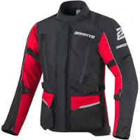 Bogotto Tampar Tour Wasserdichte Schwarz Rot Motorrad Textiljacke Größe S