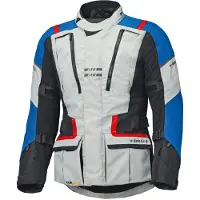 Held Hakuna Matata 3 wasserdichte Motorrad Textiljacke, hellgrau/blau/rot, S