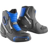 Bogotto Cartagena Perforierte Motorrad Stiefel Schwarz Blau Größe 38