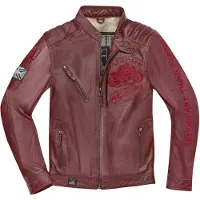 Black-Cafe London Istanbul Burgundy Motorrad Lederjacke Größe 56