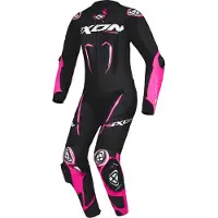 Ixon Vortex 3 Lady Schwarz Pink Weiß 1-Teiler Motorrad Lederkombi Größe XL
