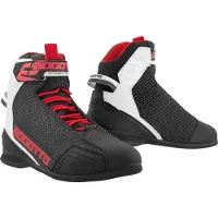 Bogotto Tokyo Perforierte Schwarz Weiß Rot Motorrad Schuhe Größe 46
