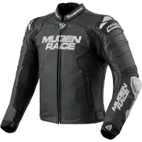 MUGENRACE Mry perforierte Motorrad Lederjacke, schwarz, 50