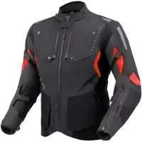 Rebelhorn Hiker 4 wasserdichte Motorrad Textiljacke, schwarz/grau/rot, 3XL