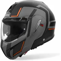 Airoh Mathisse II Genius Matt Schwarz Grau Orange Klapphelm Größe XS