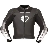 Modeka Yron Motorrad Lederjacke, schwarz/weiß, 52