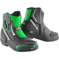 Bogotto Cartagena Perforierte Motorrad Stiefel Schwarz Grün Größe 36
