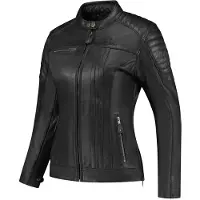 Rusty Stitches Alice Damen Motorrad Lederjacke, schwarz, 40