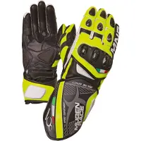 MUGENRACE Neptun Schwarz Weiß Neon Gelbe Handschuhe Größe S