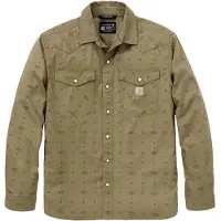 Carhartt Montana Bozeman Relaxed LS Plaid Shirt night fatigue geo print (BF0) XL REG