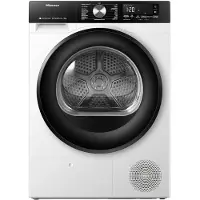 Hisense 3S Freistehender Wäschetrockner mit Wärmepumpe, 9 kg, Freistehend, Frontlader, Wärmepumpe, Weiß, Drehregler, Touchsteuerung, Links