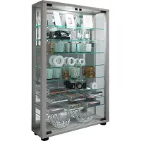 Hioshop Sammelvitrine Standvitrine Glasvitrine Glasregal Vitrine Glas Schaukasten "Lumo Mini Spiegel"