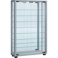 Hioshop Sammelvitrine Standvitrine Glasvitrine Glasregal Vitrine Glas Schaukasten "Lumo Mini Spiegel"