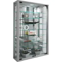 Hioshop Sammel Wandvitrine Holz Glas Vitrosa Mini Spiegel