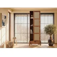 MASSIVMOEBEL24.DE Schrank Mango/Seegras 70x40x200 hellbraun lackiert MIZUMI #111
