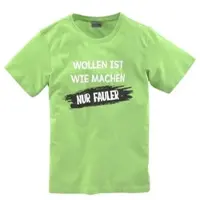 Kidsworld T-Shirt "Mit Spruch: WOLLEN IST WIE MACHEN...." Kurzarm, Basic-Passform, bedruckt, Rundhalsausschnitt
