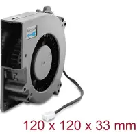 DeLOCK Radiallüfter / Lüftergebläse 12 V DC 120 x 120 x 33 mm mit 3-Pin Lüfteranschluss, schwarz