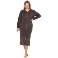 Ulla Popken Bademantel in dunkles taupe | Gr.: 66-68