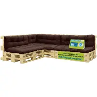 Pillows24 - Palettenkissen wasser- und UV-beständig - 8ER SET | Polster für Europaletten 120x80 - Palettenmöbel - Outdoor/Indoor, Braun