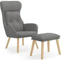 Syfax Relaxsessel mit Hocker Hellgrau Stoff